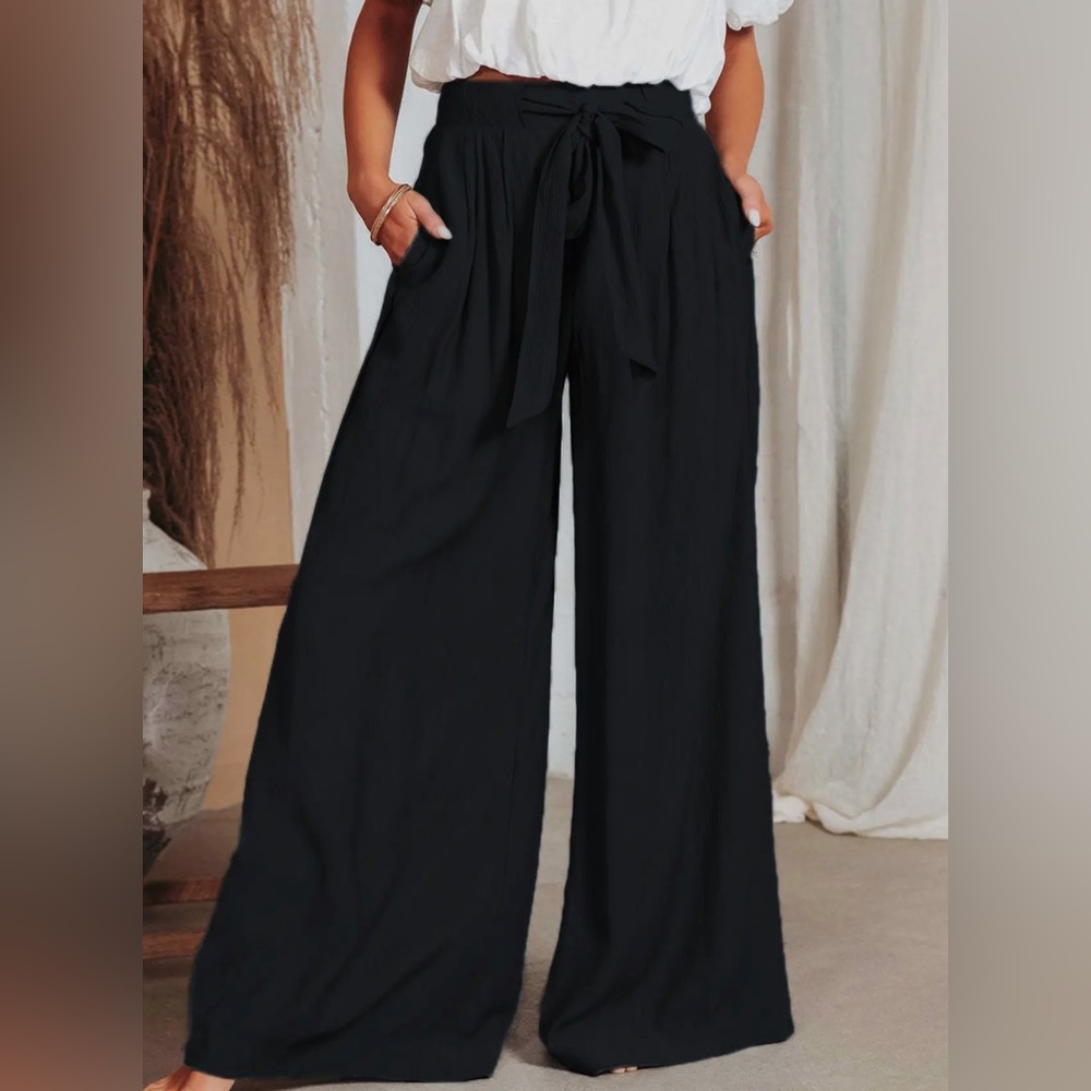 Casual Style High Waisted Wide Leg Pants - Picture 6 of 10